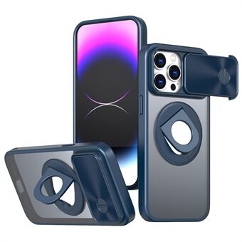 Stijl A Voor iPhone 15 Pro Max Hoesje met Schuiflensdekje Harde PC Kickstand Telefoonhoesje Compatibel met MagSafe