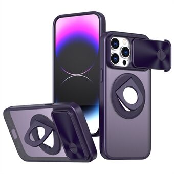 Stijl A Voor iPhone 15 Pro Max Hoesje met Schuiflens Deksel Hard PC Kickstand Telefoonhoesje Compatibel met MagSafe