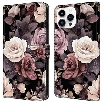 Voor iPhone 15 Pro Max hoesje PU lederen telefoonhoesje Patroonprint Mobiele telefoonhoes