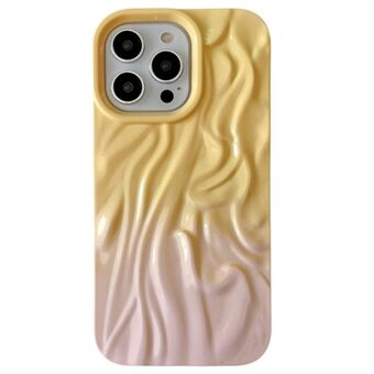 Voor iPhone 15 Pro Max hoesje, met geplooide ontwerp en kleursplitsing, gemaakt van TPU-materiaal.