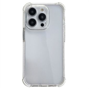 Voor de iPhone 15 Pro Max Transparante Hoes met Glitterrand TPU+TPE+PC Hybride Telefoonhoes