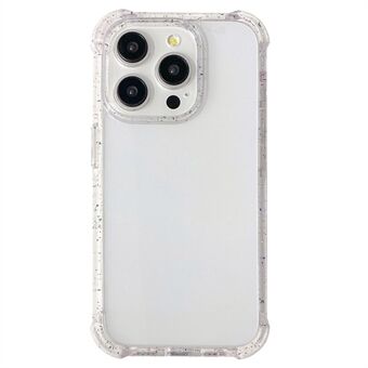 Voor iPhone 15 Pro Max hoes, kleurrijk spikkelframe, TPU+TPE+PC transparante telefoonhoes.