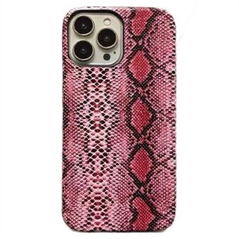 Voor iPhone 15 Pro Max Snake Texture Incomplete Cover Telefoonhoesje PC+PU Leren Achterkant