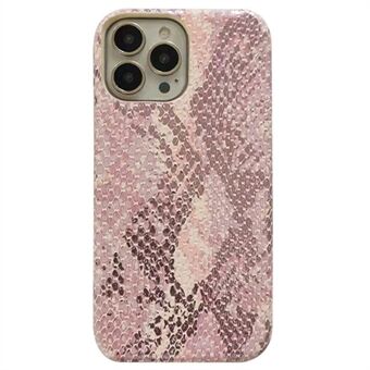 Voor de iPhone 15 Pro Max groothandel mobiele leverancier telefoonhoes met gelakte slangenprint PU lederen + PC cover.