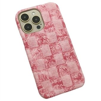 Voor iPhone 15 Pro Max groothandel hoesje PU leer+PC telefoon beschermhoes met jeans textuur ontwerp.