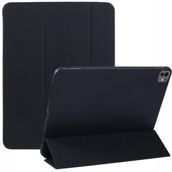 Voor iPad Pro 13 (2024) Hoes PU Lederen Drievoudige Stand Tablet Cover Auto Wake / Sleep