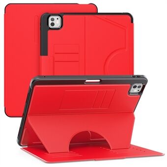 Voor iPad Pro 13 (2024) Schokbestendige Hoes PC+TPU+PU U-Vormige Standaard Tablet Hoes met Kaartsleuven