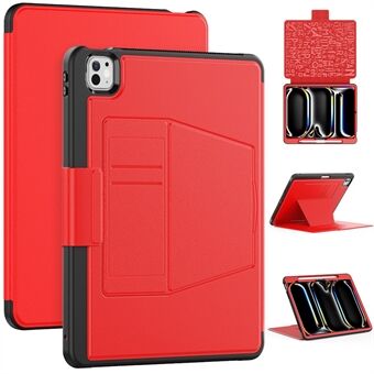 Stijl B Voor iPad Pro 13 (2024) Staande Hoes PC+TPU+PU Schokbestendige Tablethoes met Kaartsleuven