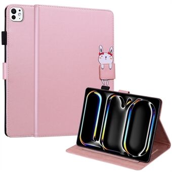 Voor iPad Pro 13 (2024) Hoes Tablet Standaard Leren Hoes Kaartsleuven Dierenpatroon