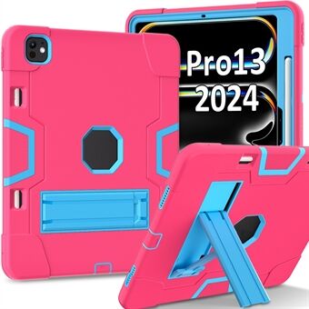 Voor iPad Pro 13 (2024) Hoes Robotstijl Siliconen + PC Tablet Cover met Kickstand