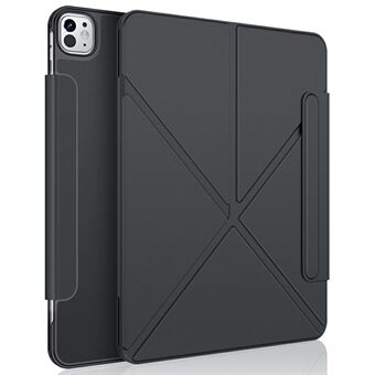 XUNDD XDD-0014 Voor iPad Pro 13 (2024) Hoes PU Leren Multi-Hoek Standaard Slimme Tablet Cover met Penhouder