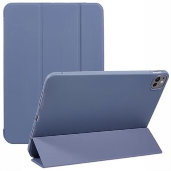 Voor iPad Pro 11 (2024) Hoesje met Drievoudige Stand en PU-leer + TPU Slimme Hoes