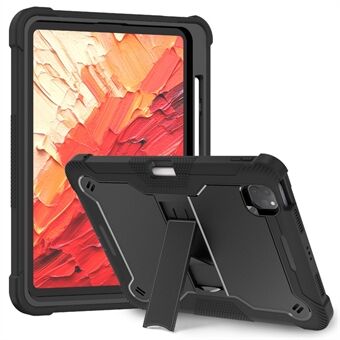 Voor iPad Pro 11 (2024) Hoesje van hard PC en zachte siliconen tabletcover met standaard kickstand.