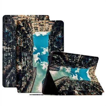 Voor iPad Pro 11 (2024) Hoesje met Sterrenhemel Patroon PU Leren Stand Tablet Cover