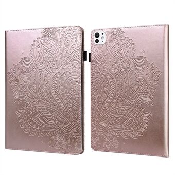 Voor de iPad Pro 11 (2024) Hoesje Bloemenpatroon Kaarthouder PU-leren Stand Tablet Cover