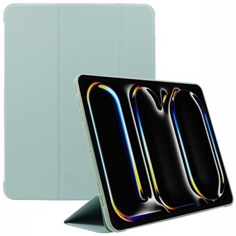 Voor de iPad Pro 11 (2024) Case, Lederen + Honingraad TPU Tablet Hoes met Tri-Fold Stand.