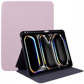 X-LEVEL voor iPad Pro 11 (2024) Hoesje PU Lederen Auto Wake / Sleep Cover met Pencil Holder Litchi Textuur