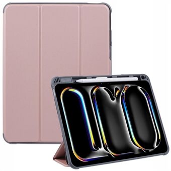 MUTURAL Voor iPad Pro 11 (2024) Hoes Slim Leren Tablet Cover met Potloodhouder Tri-Fold Standaard