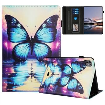 Voor iPad Pro 11 (2024) Hoes Patroon Lederen Tablet Cover met Auto Slaap / Waak, Kaarthouder