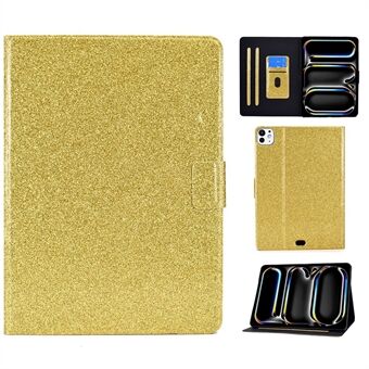 Voor iPad Pro 11 (2024) Glitter Pailletten PU Lederen + TPU Tablet Hoes met Standaard en Kaartsleuven