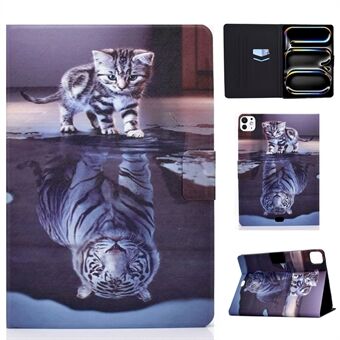 A1 voor iPad Pro 11 (2024) Hoes Anti-Val Kaart Houder Standaard Leren Tablet Cover