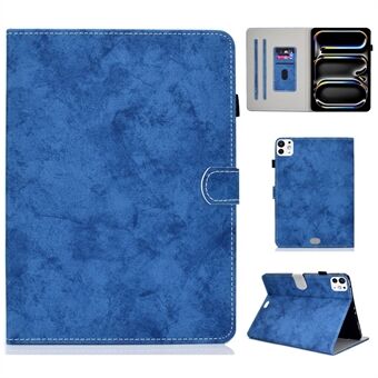 Voor iPad Pro 11 (2024) Hoes PU Leren Stof Textuur Standaard Beschermende Tablet Cover