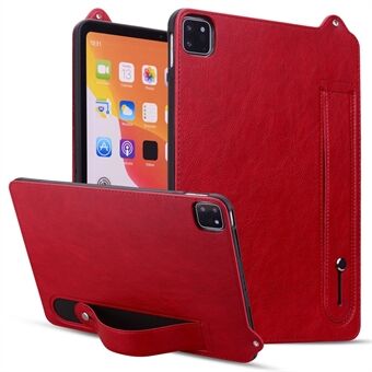 Voor iPad Pro 11 (2024) Hoes Handriem Kickstand Leren Tablet Cover