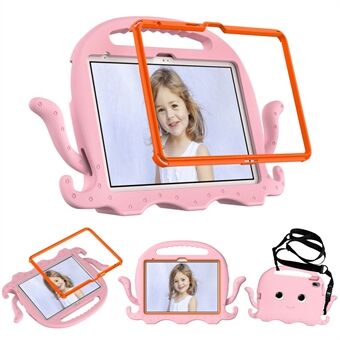 Voor iPad 10.9 (2022) / Air 11 (2024) EVA Hoes Cartoon Octopus Handgreep Tablethoes met Schouderriem