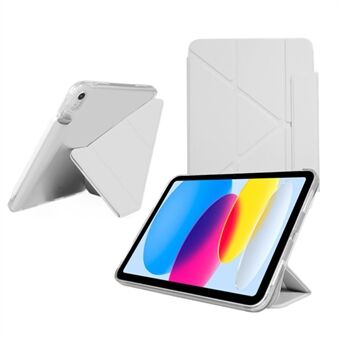 Voor de iPad Air 11 (2024) Case Origami Stand PU Leren hoes met transparante achterkant en pennenhouder.