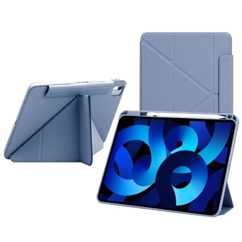 Voor iPad Air 11 (2024) Hoesje Origami Stand PU Lederen Tablet Cover 360-graden Draaibaar.