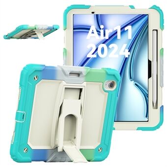 Voor de iPad Air 11 (2024) Hoes PC+Silicone Kickstand Pen Slot Tablet Cover met Schouderband