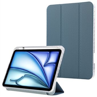 Voor de iPad Air 11 (2024) hoes Carbon Fiber Textuur Lederen Tri-Fold Stand Tablet Cover