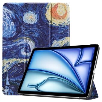 Voor iPad Air 11 (2024) Hoesje met Trifold Stand Patroon, Automatische Wek- / Slaapfunctie en Tablet Cover