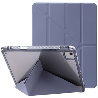 Voor iPad Air 11 (2024) Hoesje PU Leer Origami Stand Doorzichtige Tablet Cover