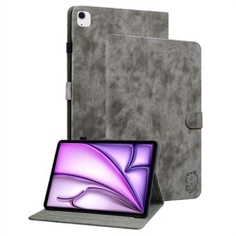 Voor iPad Air 11 (2024) Schokbestendige Hoes Tijgerpatroon PU Leren Beschermende Tablet Cover