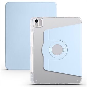 Voor iPad Air 11 (2024) Hoes Draaibare Standaard Leer+Transparant TPU Afneembare Tablethoes