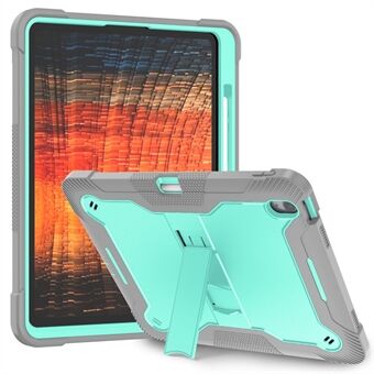 Voor de iPad Air 13 (2024) Case Kickstand Silicone + PC Tablet Cover met hoge schokbestendigheid.