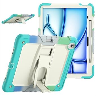 Voor de iPad Air 13 (2024) Case PC+Siliconen Tablethoes met Penhouder en Kickstand