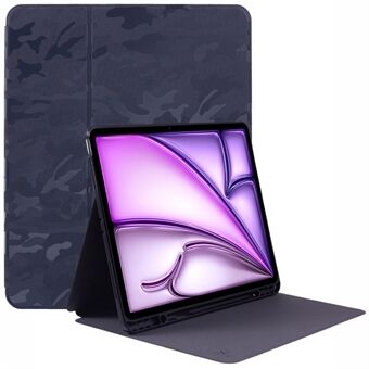 X-LEVEL Voor iPad Air 13 (2024) Hoesje Camouflagepatroon Leren Slimme Tablethoes met Pencilhouder