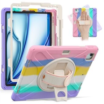 Voor iPad Air 13 (2024) Hoes TPU+PC+Silicone Kickstand Anti-Val Tablet Cover