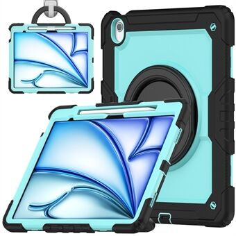 Voor iPad Air 13 (2024) Hoes PC+Silicone Tablet Cover met Kickstand, Band