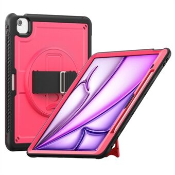 Voor iPad Air 13 (2024) Kickstand Hoes PC+TPU Tablet Bescherming met Schouderriem