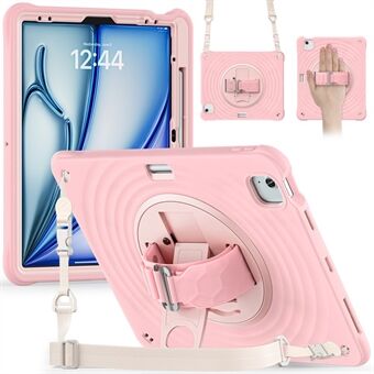 Voor iPad Air 13 (2024) / iPad Pro 12.9 (2022) / (2021) / (2020) / (2018) Hoes Kickstand Handriem Tabletcover met Schouderriem