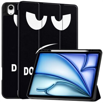 Voor iPad Air 13 (2024) Case Patroon Bedrukking Tri-fold Standaard Leren Hoes met Penvak