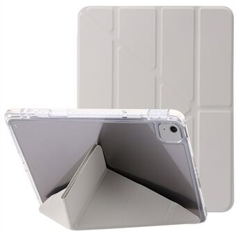 Voor de iPad Air 13 (2024) Hoes PU Leer Origami Stand Transparante Tablet Shell