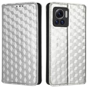 Voor Motorola Edge 30 Ultra 5G / Edge X / Moto X30 Pro 5G Rhombus bedrukt lederen portemonnee Stand Cover Magnetische sluiting Telefoonhoes