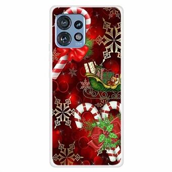 Voor Motorola Edge 40 Pro 5G hoesje met kerstpatroon, esthetische TPU telefoonhoes.