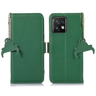 Voor Motorola Edge 40 Pro 5G / Moto X40 5G Portemonnee Stand Echt Leren Telefoonhoesje met Dubbele Magnetische Sluiting en RFID-blokkering Cover