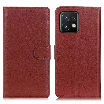 Litchi textuur telefoonhoesje voor Motorola Edge 40 Pro 5G / Moto X40 5G. Gemaakt van PU-leer, schokbestendig en voorzien van een opvouwbare standaard en portemonnee cover.