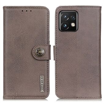 KHAZNEH voor Motorola Moto Edge 40 Pro 5G / Moto X40 5G Schokbestendige Telefoonhoes Koeienhuid Textuur PU Lederen Anti-slijtage Telefoonflip Wallet Hoesje met Stand